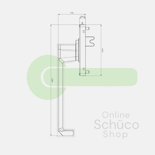Schüco Aluminium-PSK-Griff Schiebetür Silber RS 247686 / 277786 - LS 247685 / 277785
