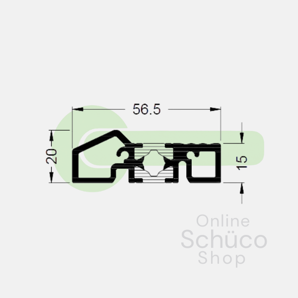 Schüco Bodenschwelle Aluminium AWS 65 – pro Meter – 167260