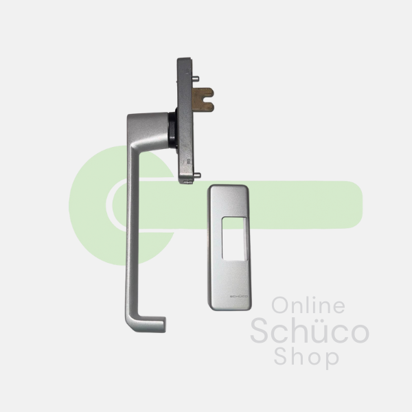 Schüco Aluminium PSK Griff abschließbar für Schiebetür Silber RS 247696 /277796 - LS 247695 / 277795