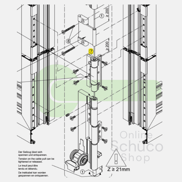 Schüco 2-teiliges Scharnier Faltschiebewand RC2 ASS 70 HI - 233949
