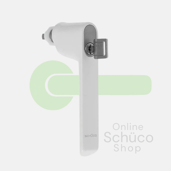 Schüco Fenstergriff - abschließbar - weiß RAL 9016 - 247036