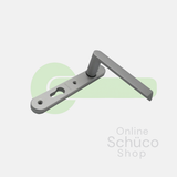 SET - Schuco Griff Schiebetür mit Zylinderlochung und Muschel CO 247960, Inox 247964