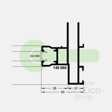 Schuco Abdeckleiste ASS 50 schwarz - 224690 - pro Meter