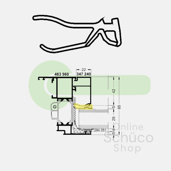 Schüco Verglasungsdichtung 3/4 mm grün - 284838 - pro lfm