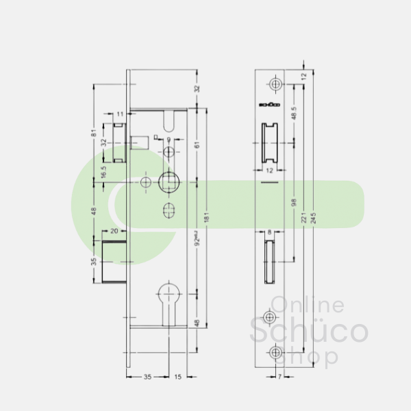Schuco Antipanik - E 35/92/9 - 241257 / 241258