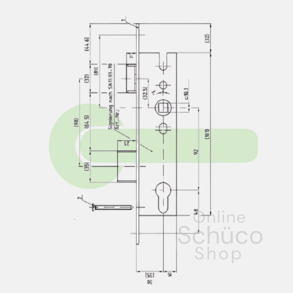 Schuco 279494 / 241179 Tag- und Nachtschloss 30/92/10