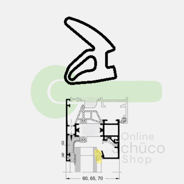 Schüco Verglasungsdichtung grün* - 3 / 4 mm - 224539