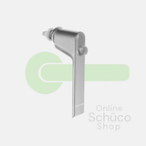 Schüco Fenstergriff mit Druckknopf - Farben: 247289 Aluminium / 247290 Schwarz 9005 / 247291 Weiß 9010 / 247292 Weiß 9016 / 247294 Edelstahl