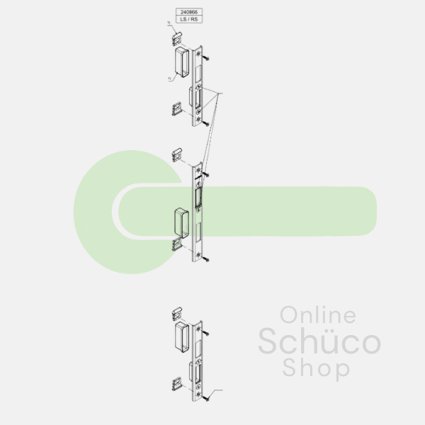 Schuco 3-teiliger Satz Schließbleche - 240866