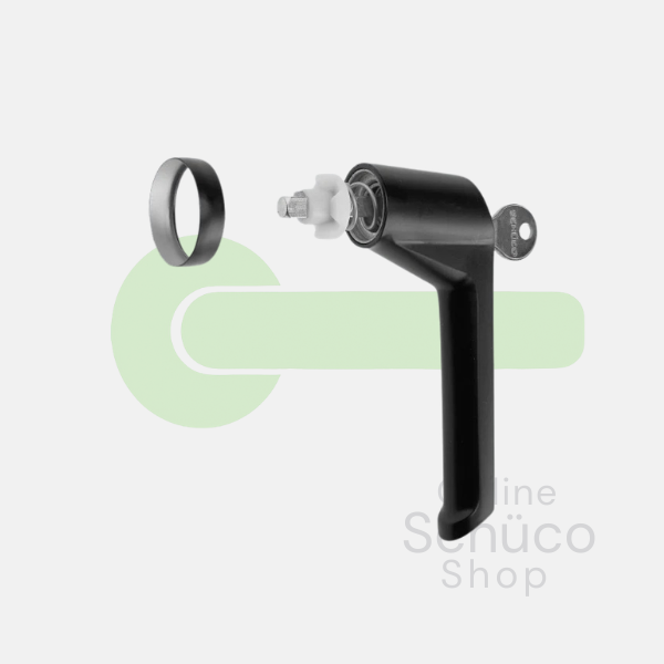 Schüco Fenstergriff - abschließbar - 234037 - schwarz RAL 9005