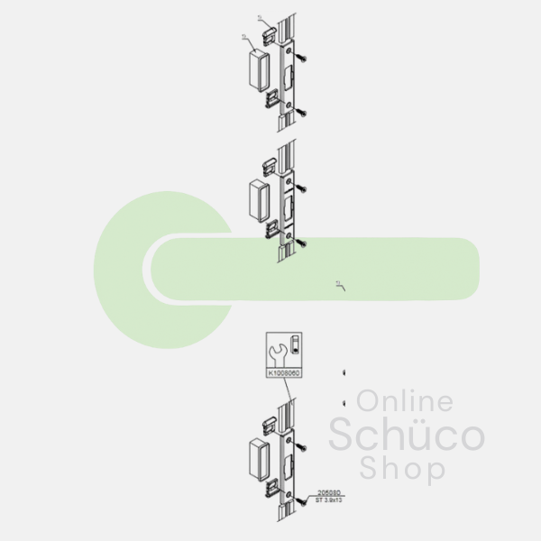 Schüco 3-teiliger Satz Schließbleche - 240433