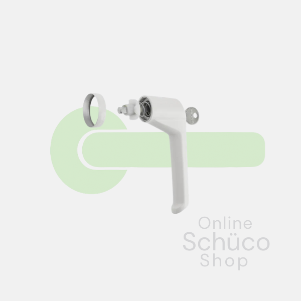 Schüco Fenstergriff - abschließbar - 234016 - Cremeweiß RAL9010