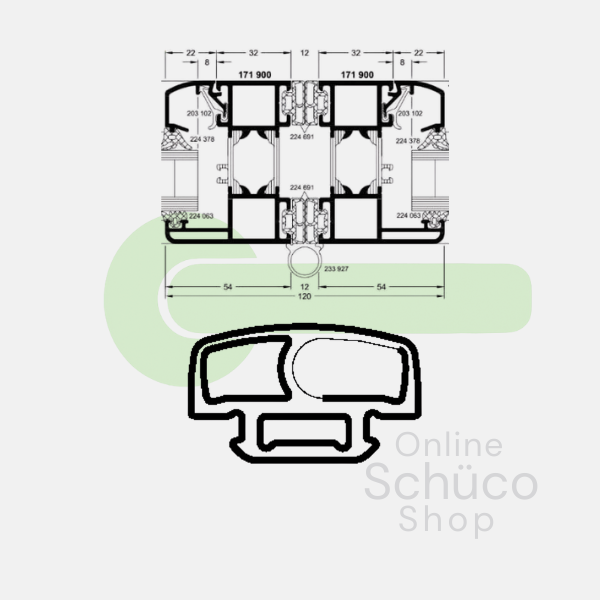 Schuco-Gummifaltwand - Preis pro Meter