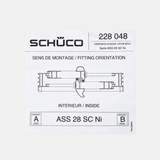 Schuco haak voor schuifdeurslot - per set van 2 st -  228048